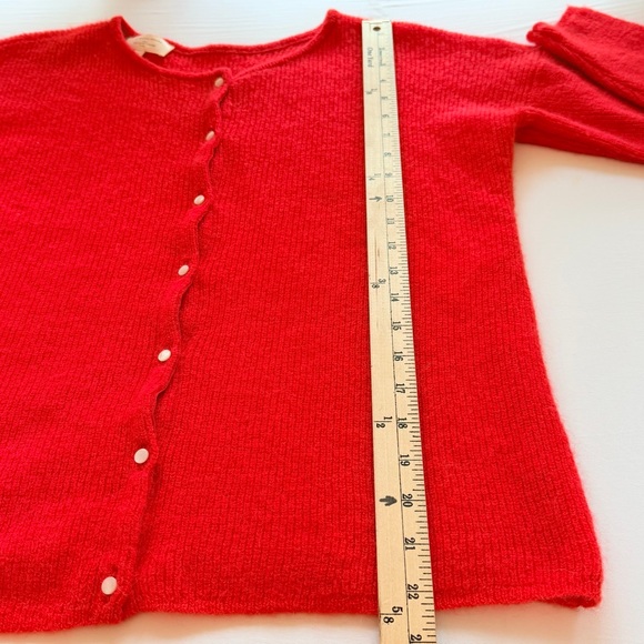 SEZANE Gaspard Cardigan Ultra Soft Plush Luxe Red Mohair Alpaca Sweater MEDIUM - Picture 6 of 9